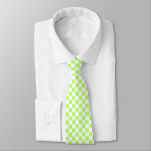 Classic visual lime chequerboard  tie