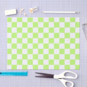 Classic visual lime chequerboard tissue paper