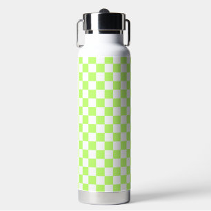 Classic visual lime chequerboard water bottle