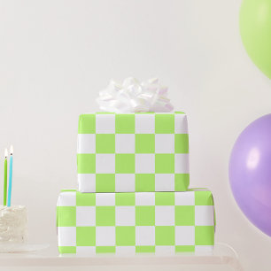 Classic visual lime chequerboard  wrapping paper