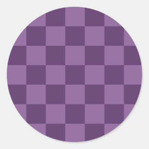 Classic visual magenta checkerboard round sticker