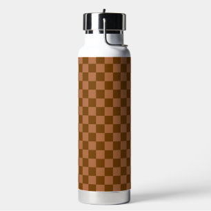 Classic visual magenta checkerboard water bottle