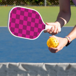 Classic visual magenta chequerboard pickleball pa paddle