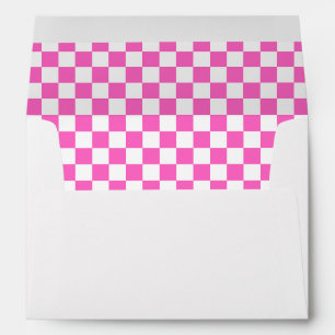 Classic visual pink checkerboard envelope