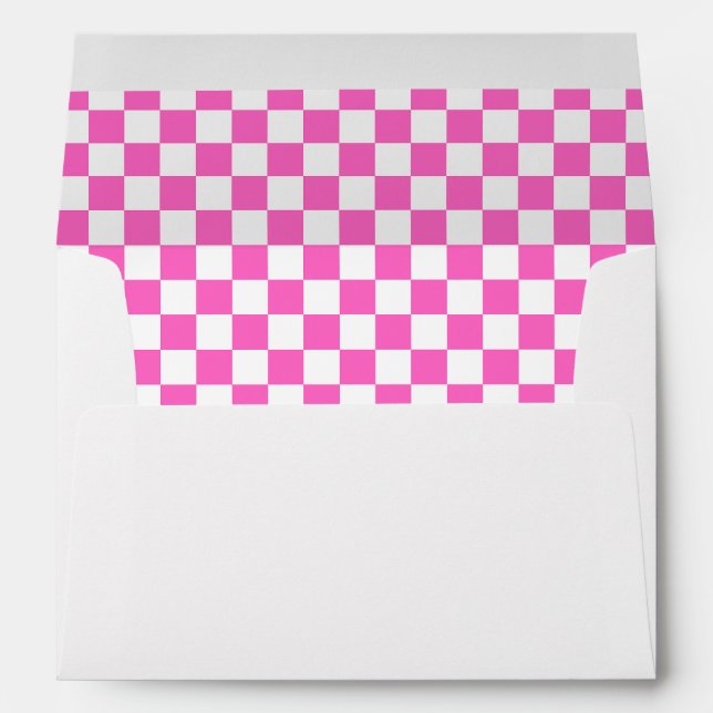 Classic visual pink checkerboard  envelope (Back (Bottom))