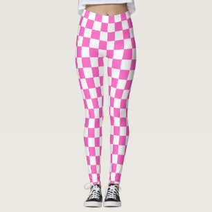 Classic visual pink chequerboard  leggings