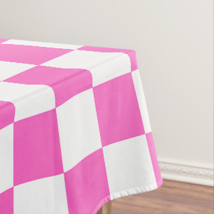 Classic visual pink chequerboard  tablecloth