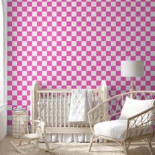 Classic visual pink chequerboard wallpaper