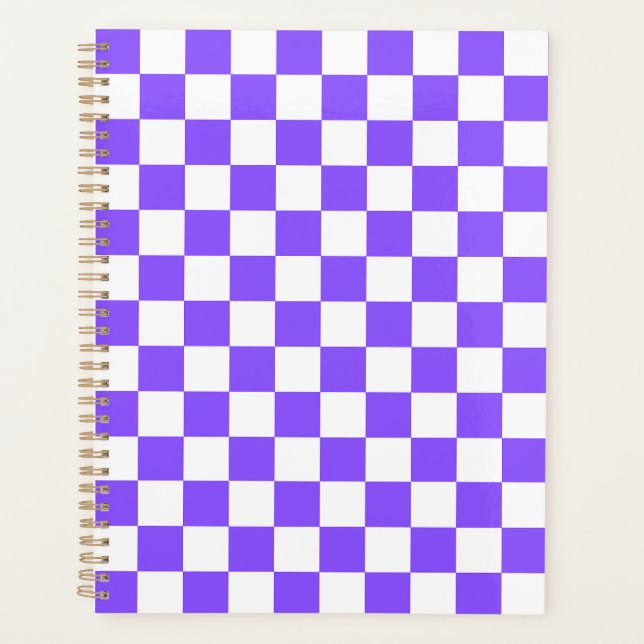 Classic visual purple checkerboard  planner (Front)