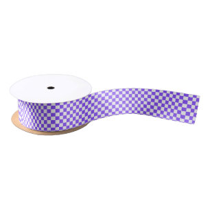Classic visual purple checkerboard satin ribbon