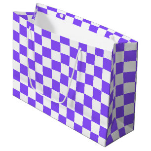Classic visual purple chequerboard  large gift bag