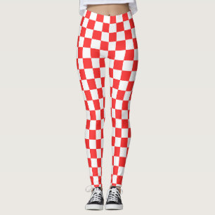 Classic visual red chequerboard  leggings