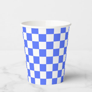 Classic visual sapphire checkerboard paper cups
