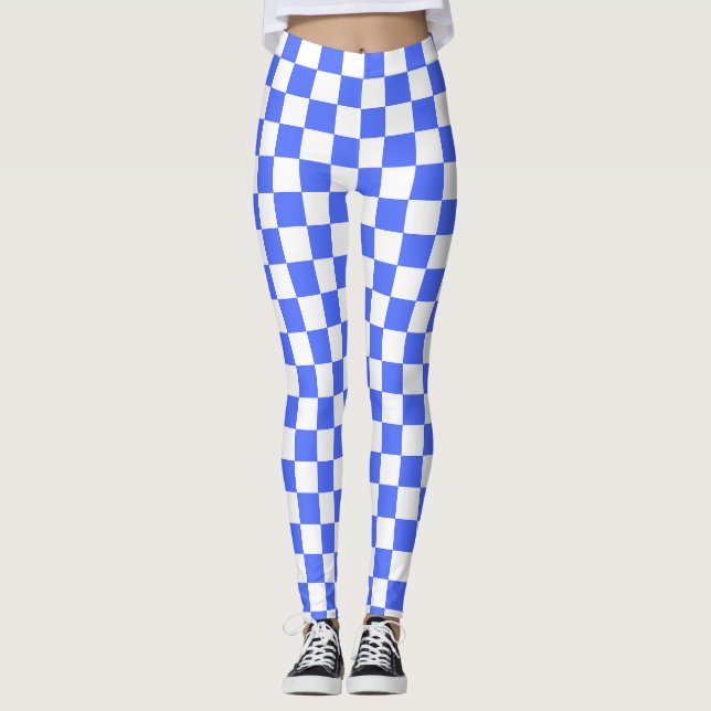 Classic visual sapphire chequerboard  leggings (Front)
