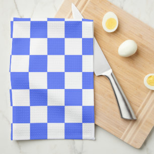 Classic visual sapphire chequerboard tea towel