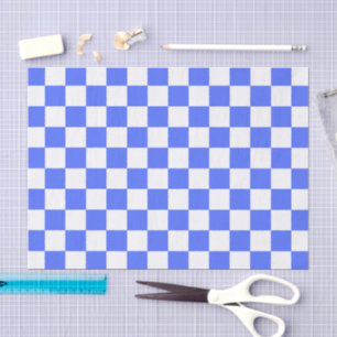 Classic visual sapphire chequerboard tissue paper
