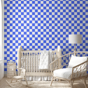 Classic visual sapphire chequerboard wallpaper