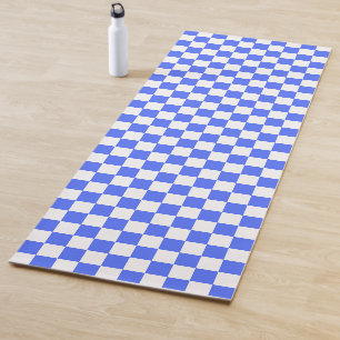 Classic visual sapphire chequerboard yoga mat