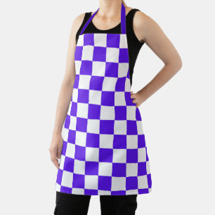 Classic visual turquoise blue checkerboard  apron