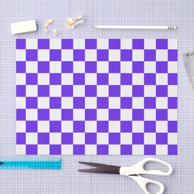 Classic visual violet chequerboard  tissue paper (Craft)