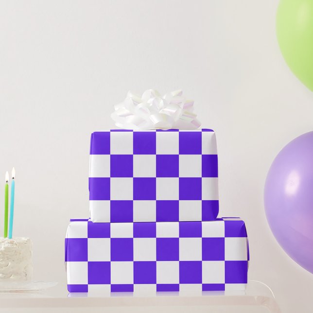 Classic visual violet chequerboard  wrapping paper (Creator Uploaded)