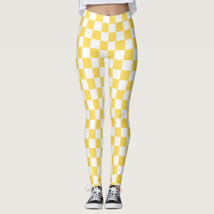 Classic visual yellow checkerboard  leggings