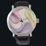 Classic watch in stylish abstract graphic<br><div class="desc">Delight in gifting with the “Spring Cupcake Party” gift collection, where irresistible pastel swirls turn everyday treasures into sweet tokens of Easter joy and spring cheer. Glossy drips of bubblegum pink, creamy yellow, pastel violet, and soft pink cascade over keychains, mugs, candles, keepsake boxes, and wrapping paper, transforming simple items...</div>