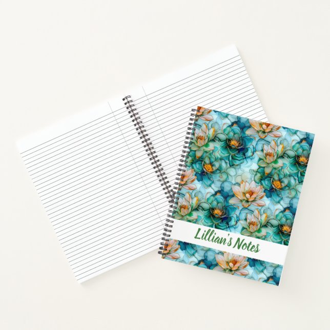 Classic Water Lily Pattern Name Notebook (Inside)