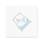 Classic Watercolor Blue Hydrangea Wedding Crest