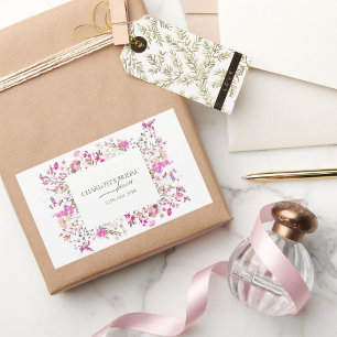 Classic Watercolor Bridal Shower Rectangular Sticker