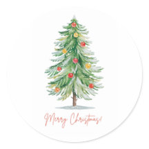 Classic Watercolor Christmas Stickers