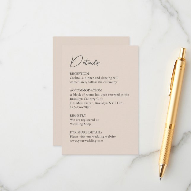 Classic Watercolor English Manor House Wedding Enclosure Card (Front/Back In Situ)