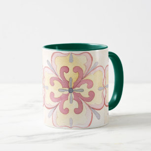 Classic watercolor floral Grandma gift green pink Mug