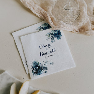 Classic Watercolor Floral Wedding Napkins