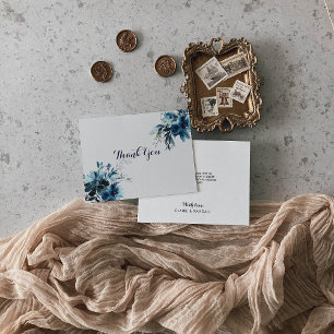 Classic Watercolor Floral Wedding Thank You Card