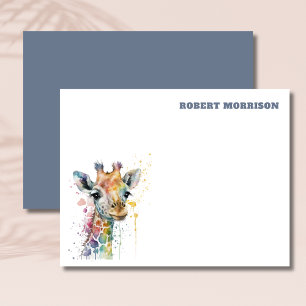 Classic Watercolor Giraffe Stationery Note Card