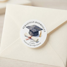Classic Watercolor Graduation Cap Diploma