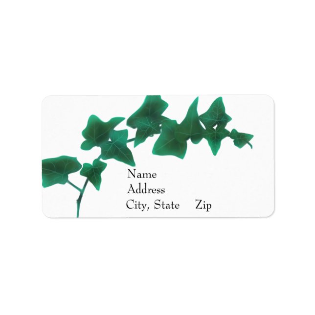 Classic watercolor Green English Ivy     Label (Front)