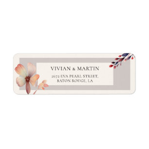 Classic Watercolor Leaves Wedding Return Address