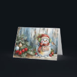 Classic Watercolor Merry Christmas Snowman Blank<br><div class="desc">Customise this Classic Watercolor Merry Christmas Snowman Blank Holiday card by adding your Holiday Greeting inside of the card or leave blank so you can add a handwritten message. This non-photo, non-denominational card is perfect for sending out to customers, friends, family, co-workers and teachers. Thank you for Visiting & Shopping...</div>