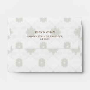 Classic watercolor pattern wedding envelope