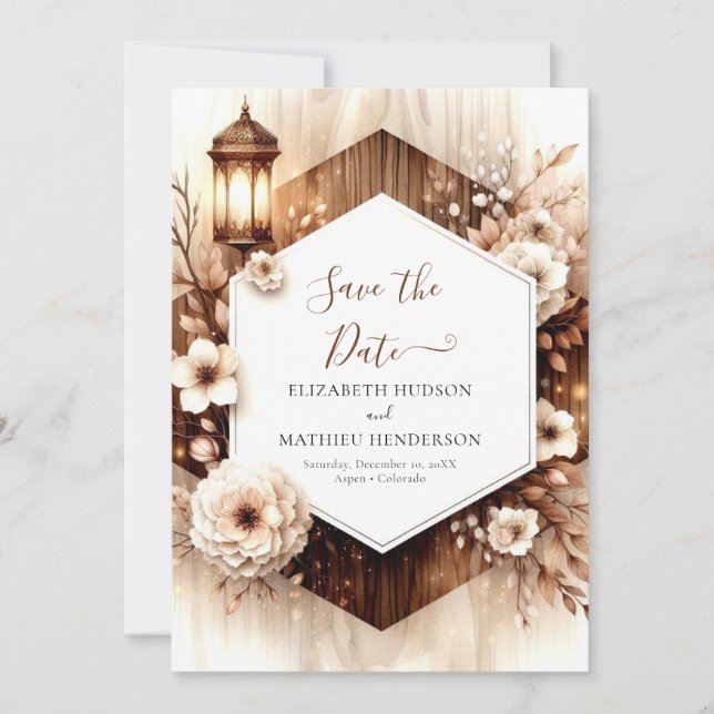 Classic Watercolor Rustic Wedding Save The Date (Front)