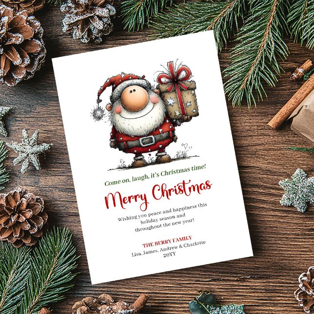 Classic Watercolor Santa Whimsical Christmas Card (Classic Watercolor Santa Whimsical Christmas Card)