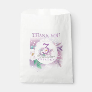 Classic watercolor thank you birthday party favour bags