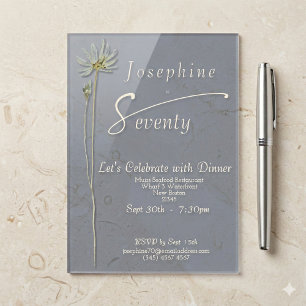 Classic Watercolor Wildflower Slate 70th Birthday Acrylic Invitations