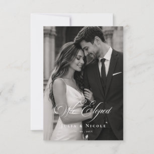 Classic We Eloped Photo Wedding Announcement
