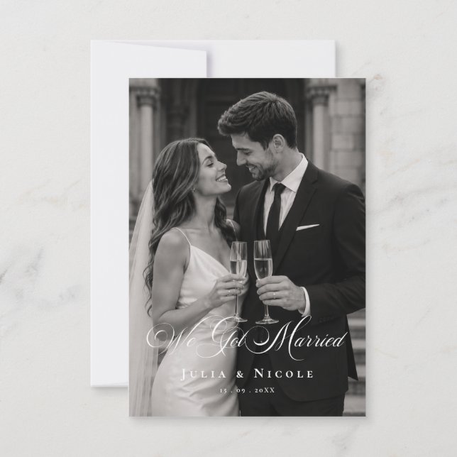 Classic We Got Married Photo Wedding Announcements (Back)