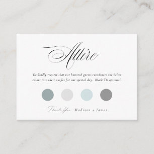 Classic Wedding Attire Dress Code Colour Palette Enclosure Card