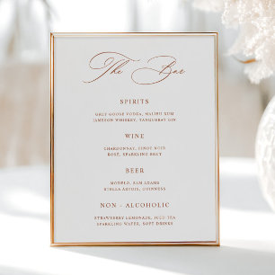 Classic Wedding Bar Menu  Poster
