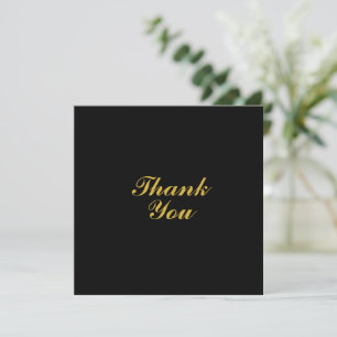Classic Wedding Black and Gold Thank You Card